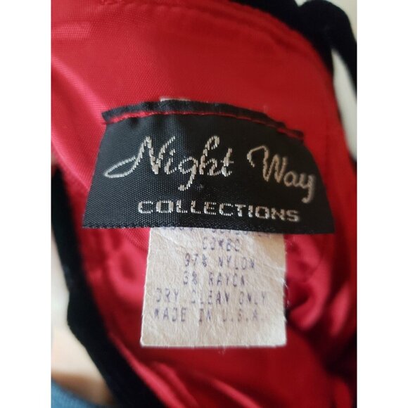 Night Way Women 6 Long Dress Red Black Velvet Sleeveless Prom Winter Formal - Picture 5 of 6